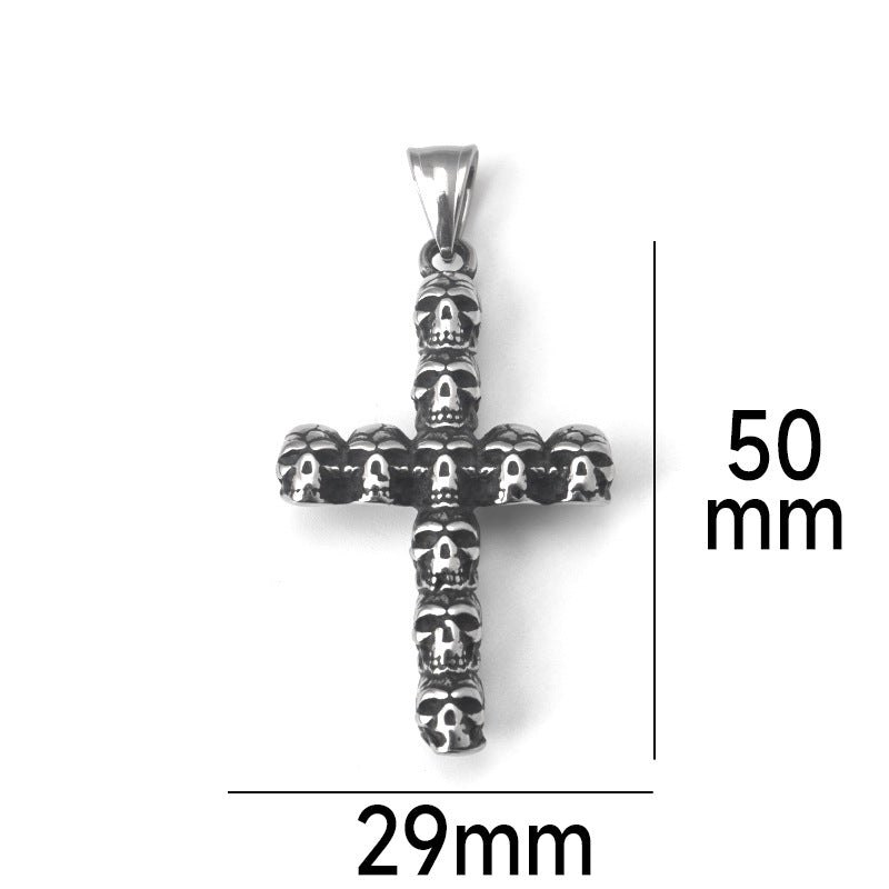 Dark Skull Cross Necklace