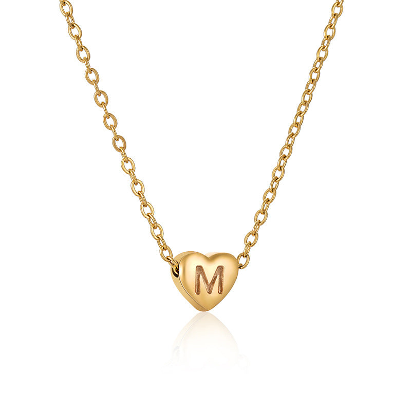 Heart -shaped Letter Necklace