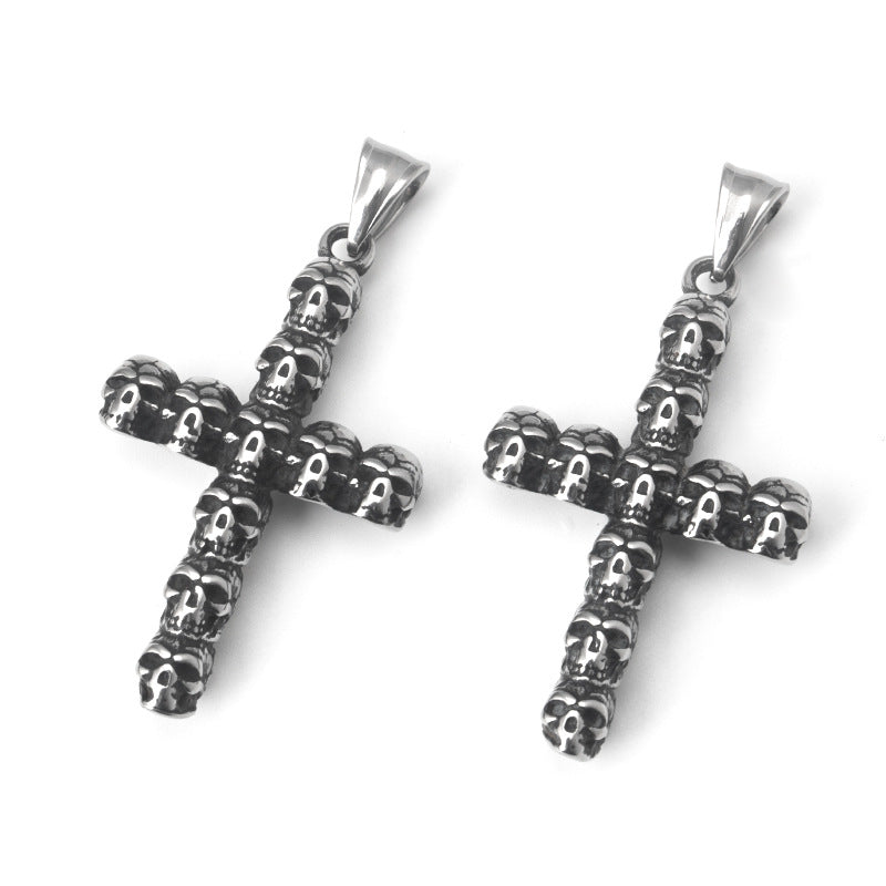 Dark Skull Cross Necklace