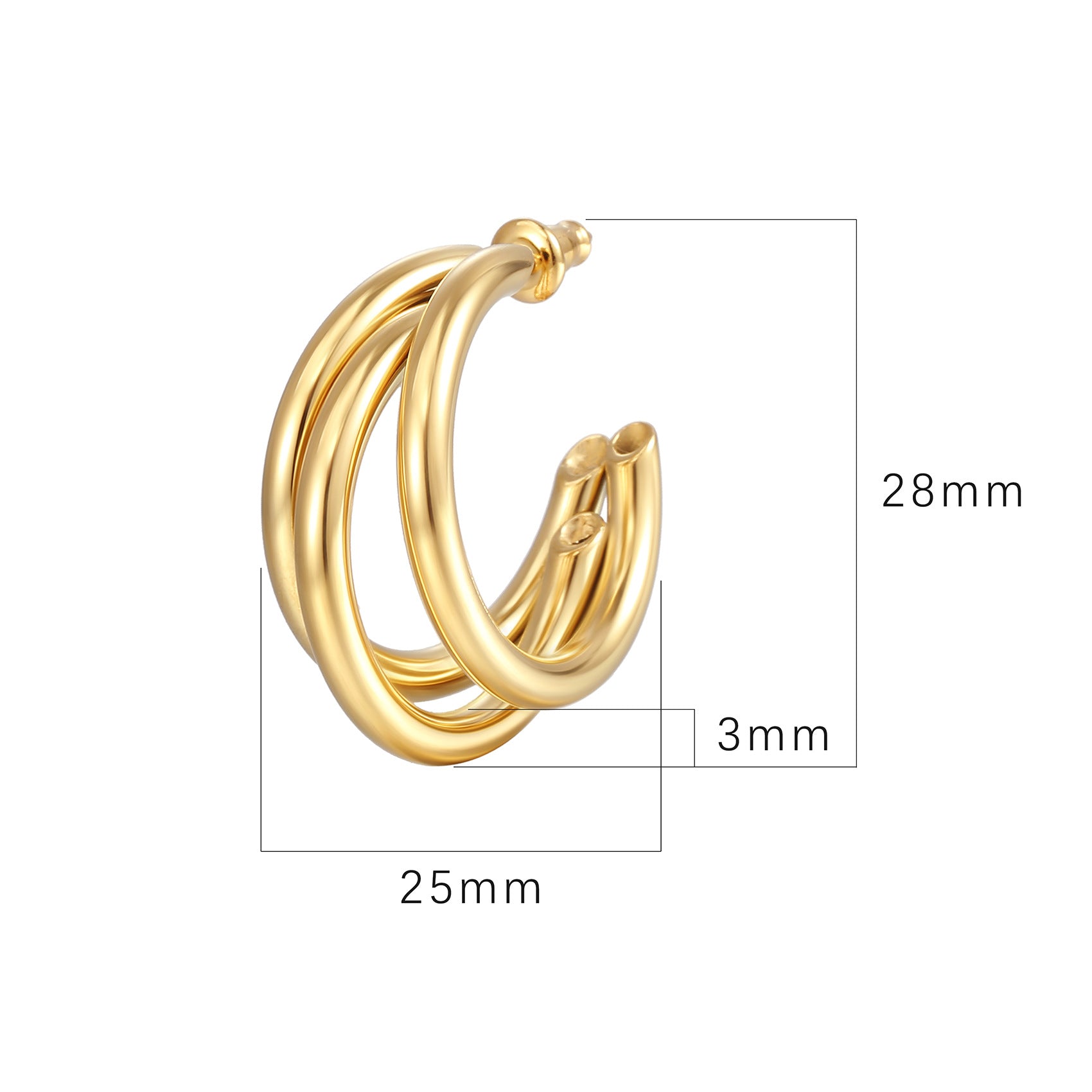 Multilayer C-ring earring