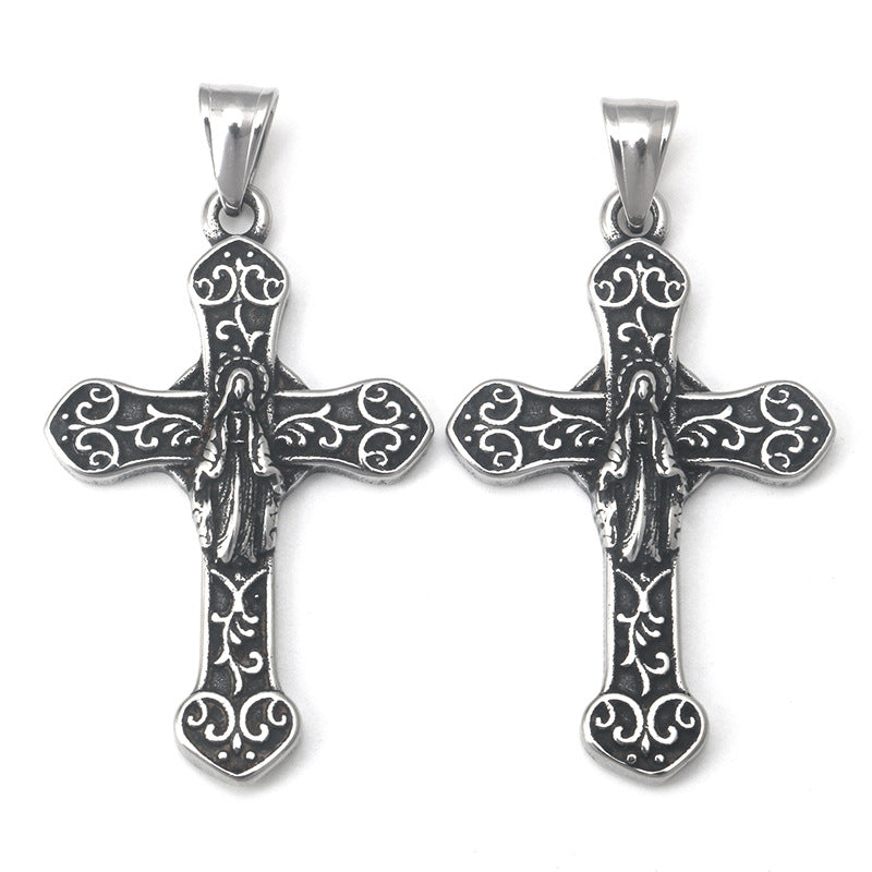 Classic floral cross necklace