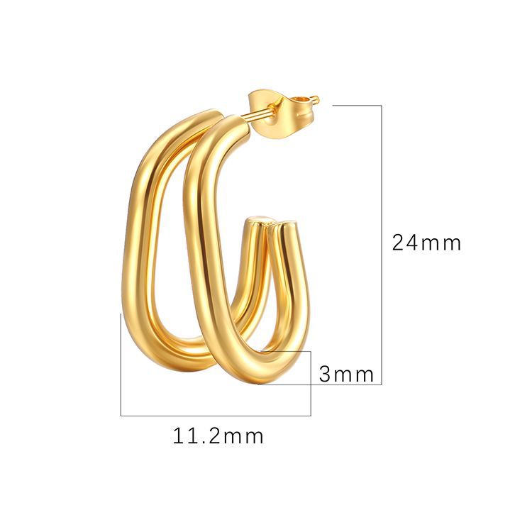 Oval two-thread earring