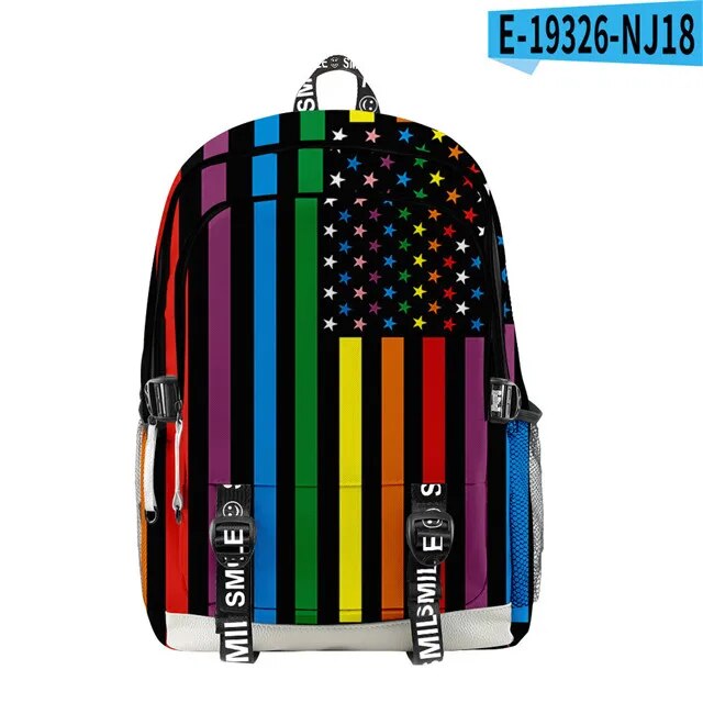 LGBP Rainbow 3D nylon backpack