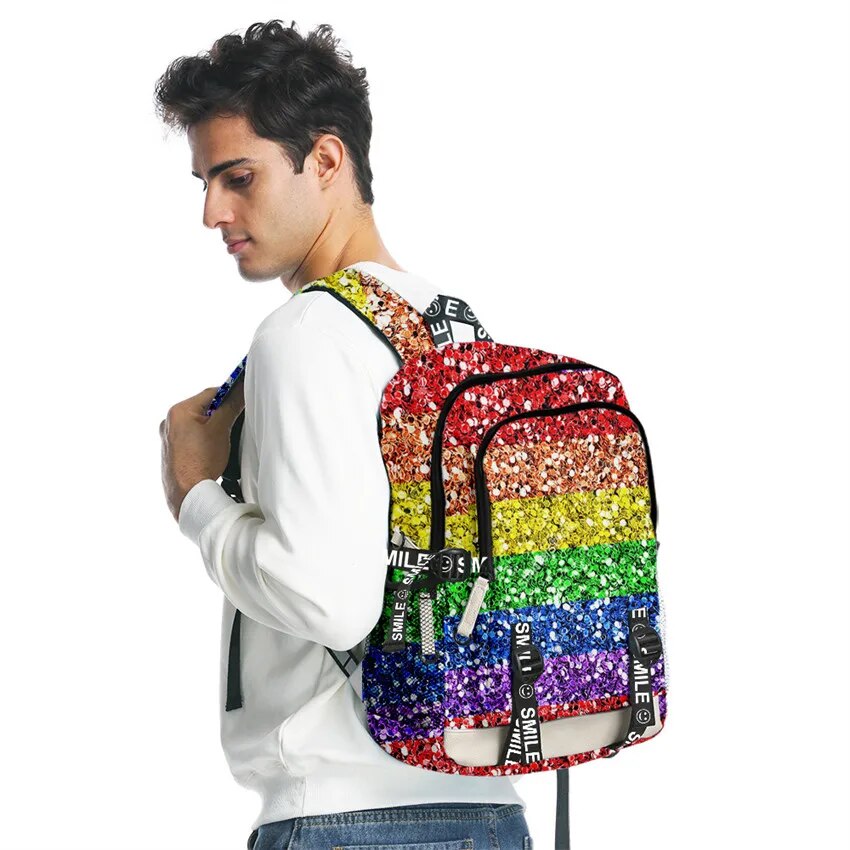 LGBP Rainbow 3D nylon backpack