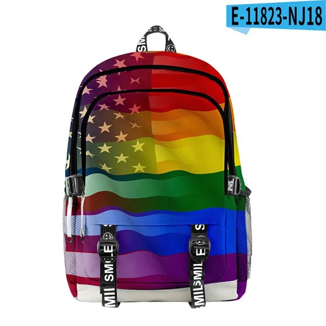 LGBP Rainbow 3D nylon backpack