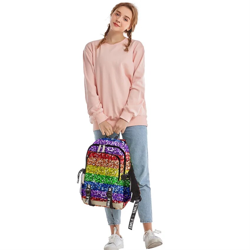 LGBP Rainbow 3D nylon backpack