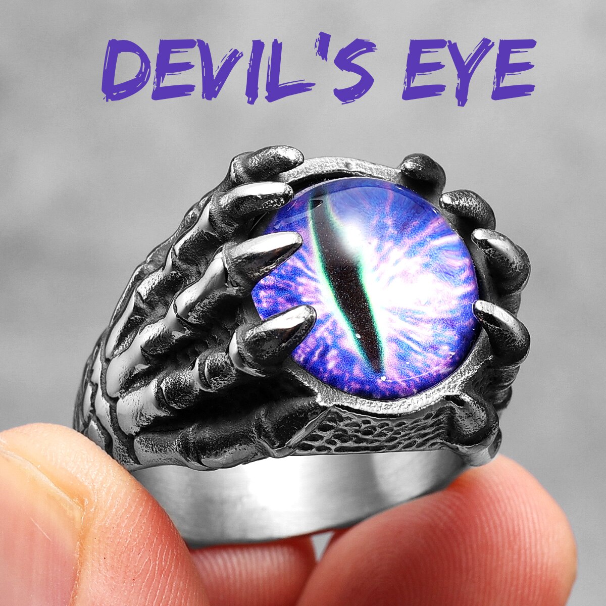 Devil Eye Claw Skull Men Ring