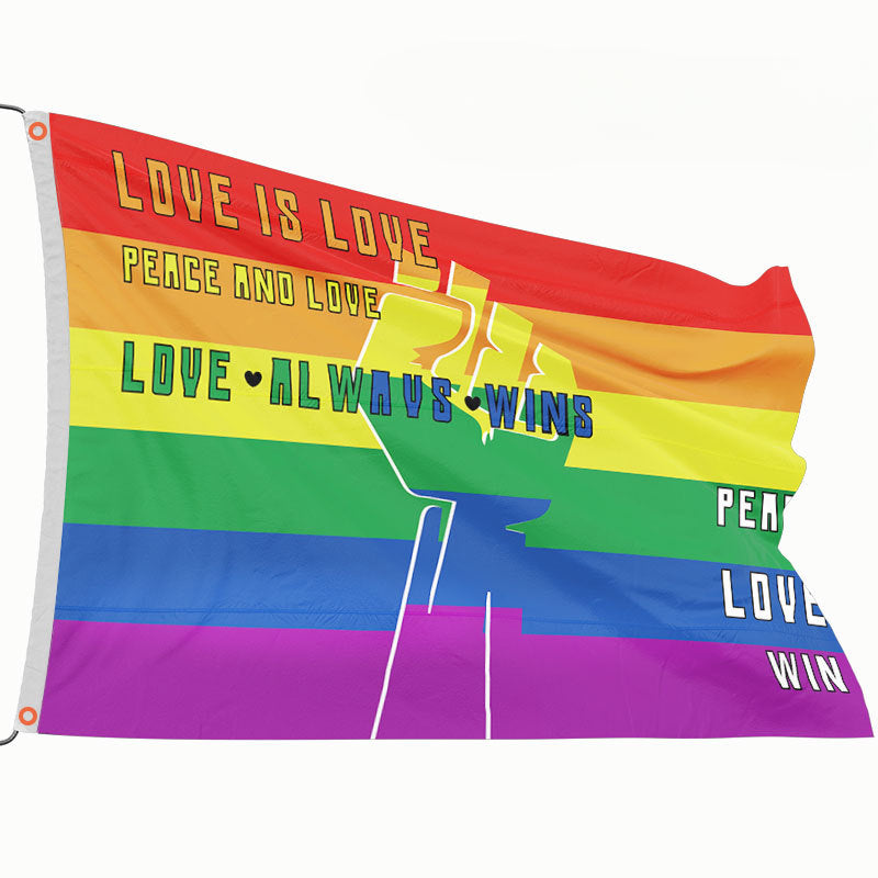 LGBP Rainbow Outdoor Flag Hanging