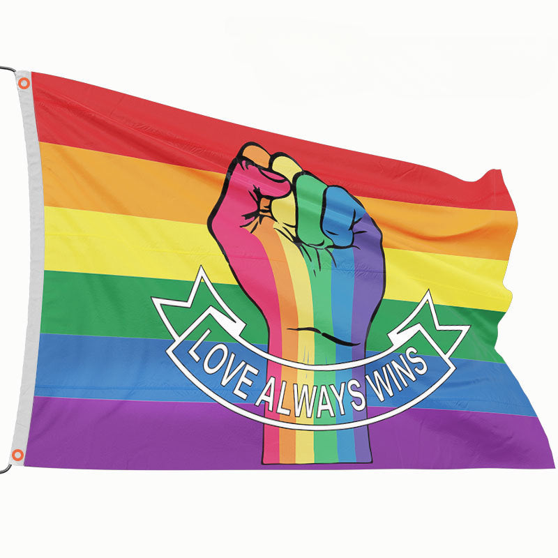 LGBP Rainbow Outdoor Flag Hanging