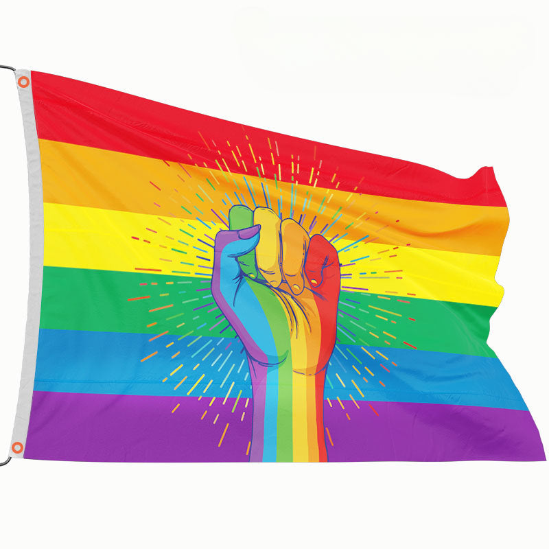 LGBP Rainbow Outdoor Flag Hanging