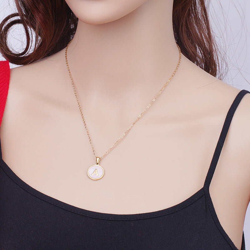 Shell letter necklace
