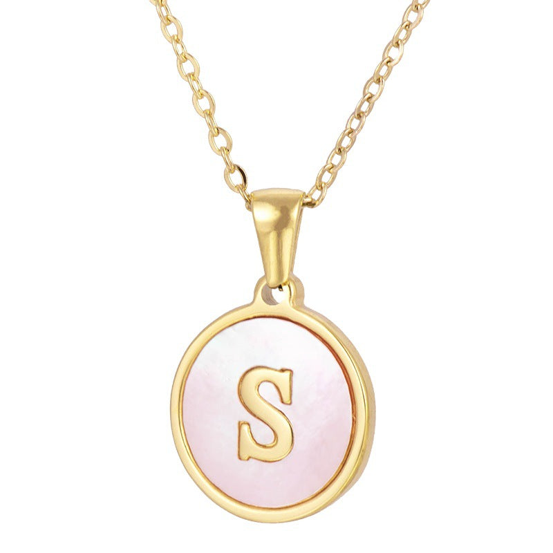 Shell letter necklace