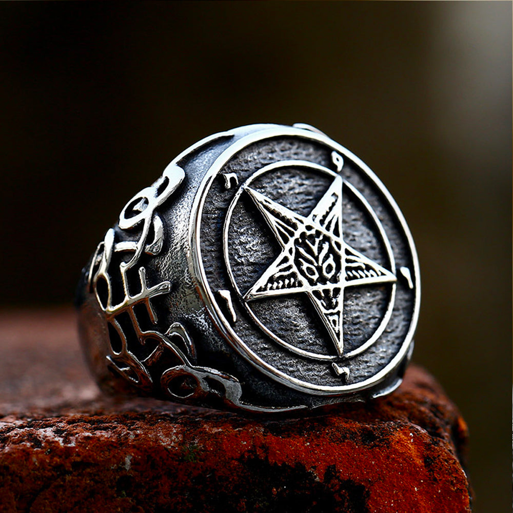 Pentagramm-Satan-Teufel-Ring