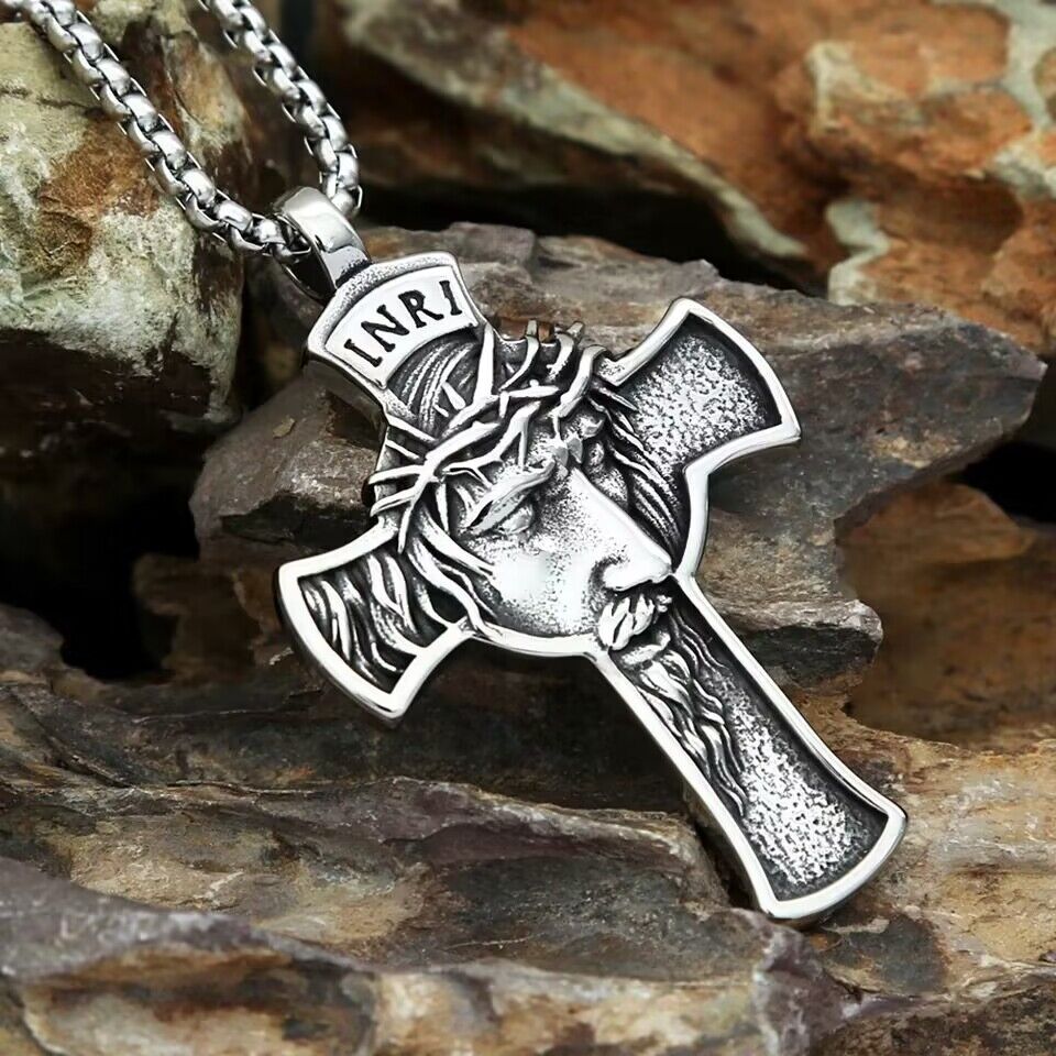 Jesus Cross Face Necklace