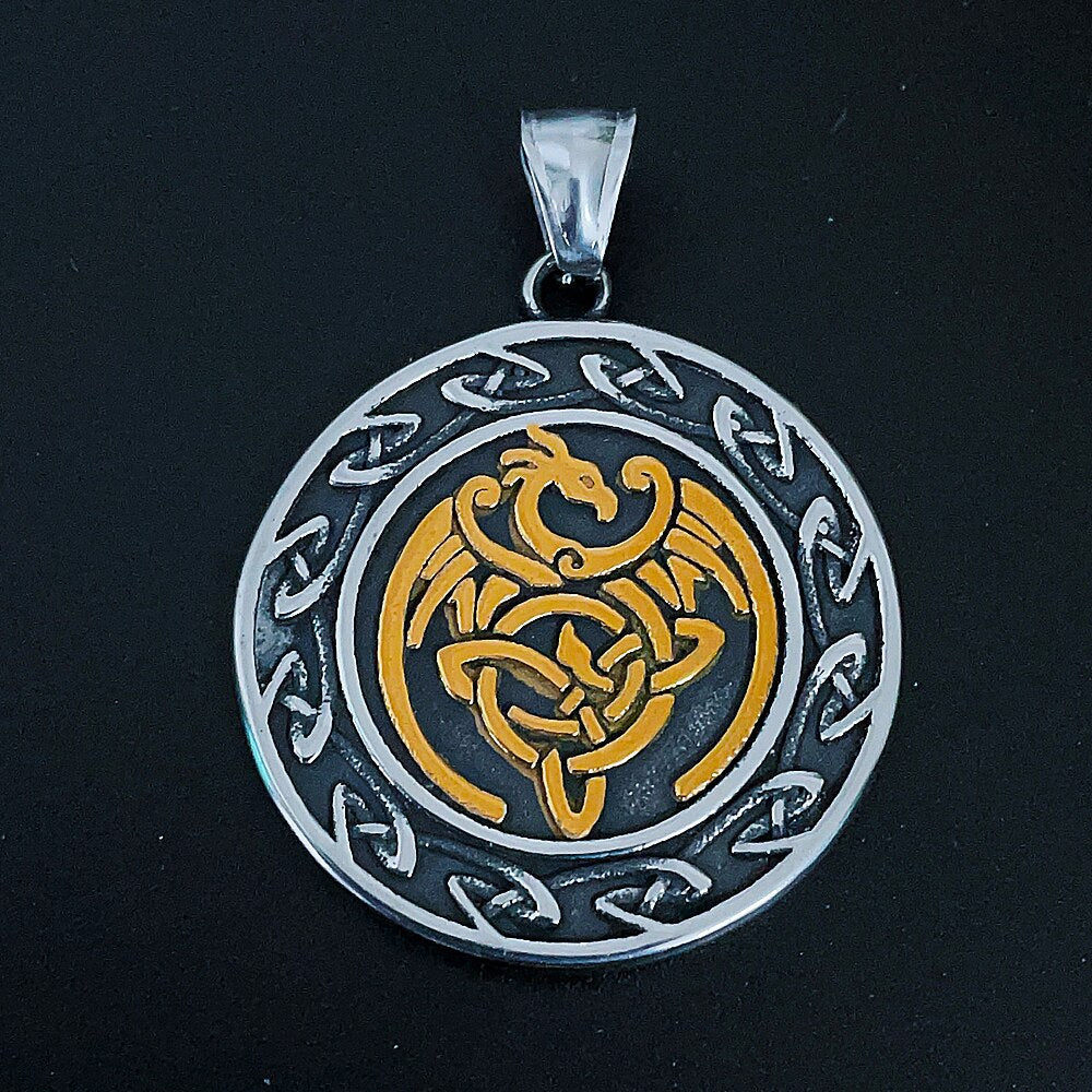 Double Sided Gold Dragon Necklace