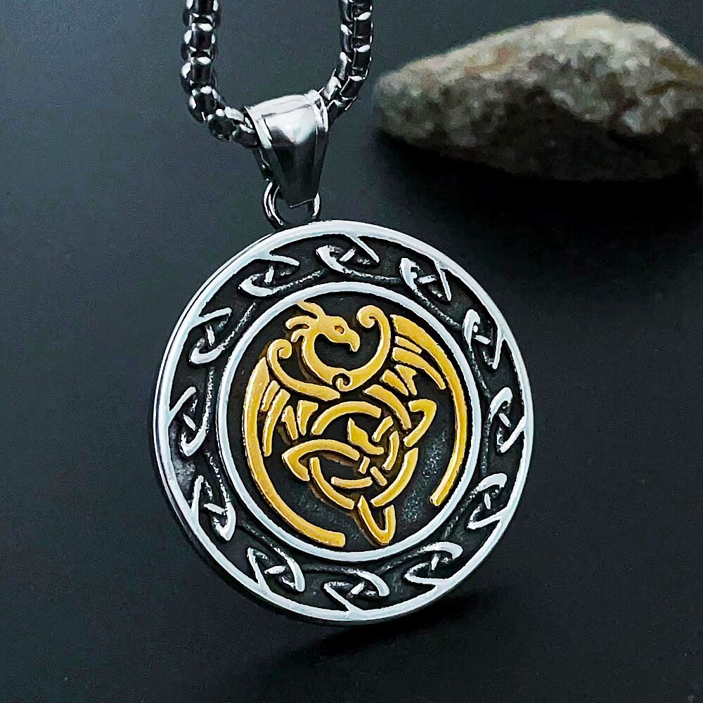 Double Sided Gold Dragon Necklace