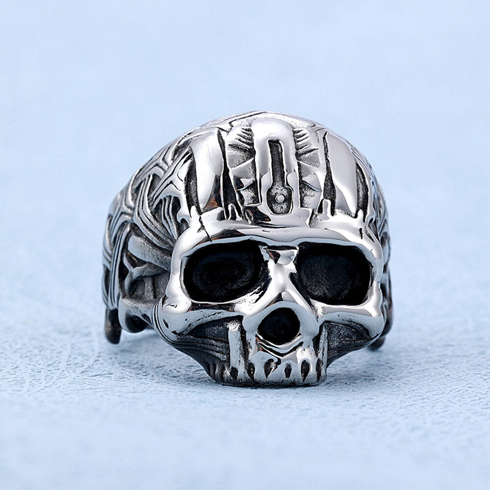 Bague tête de mort gothique