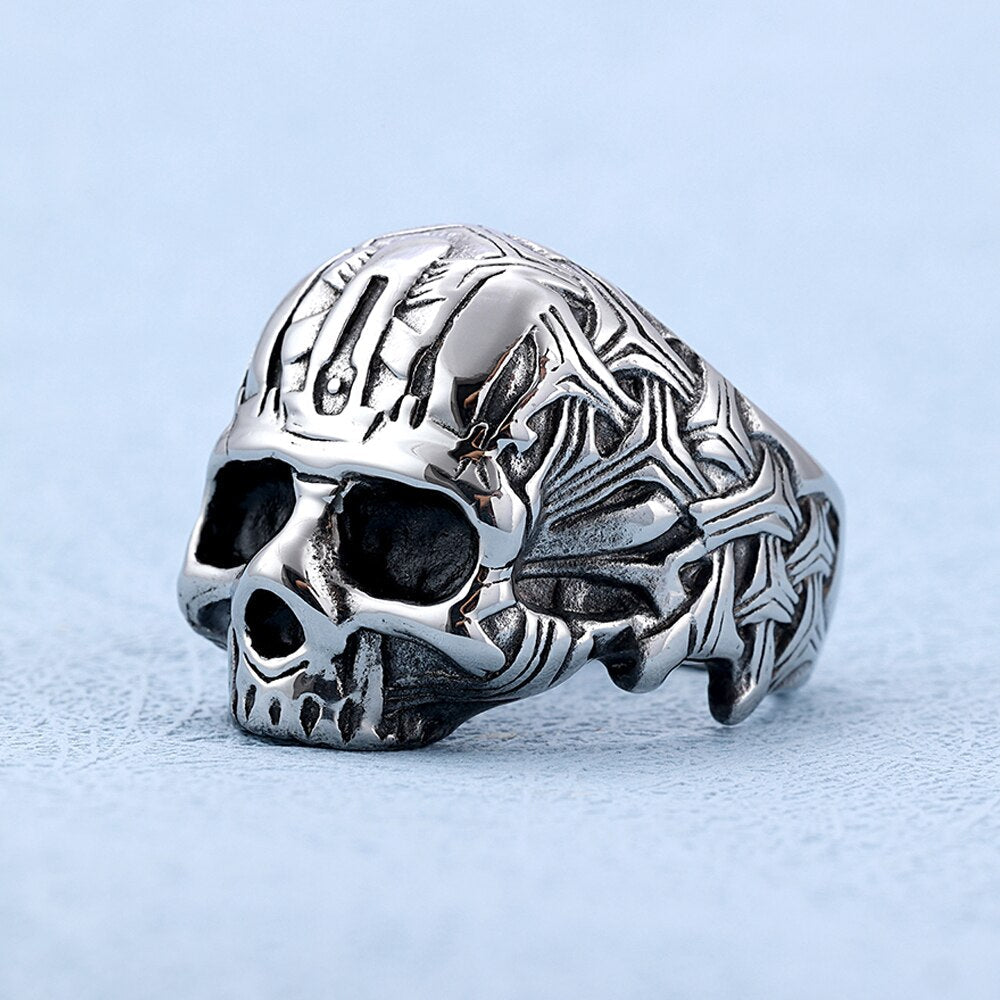 Bague tête de mort gothique