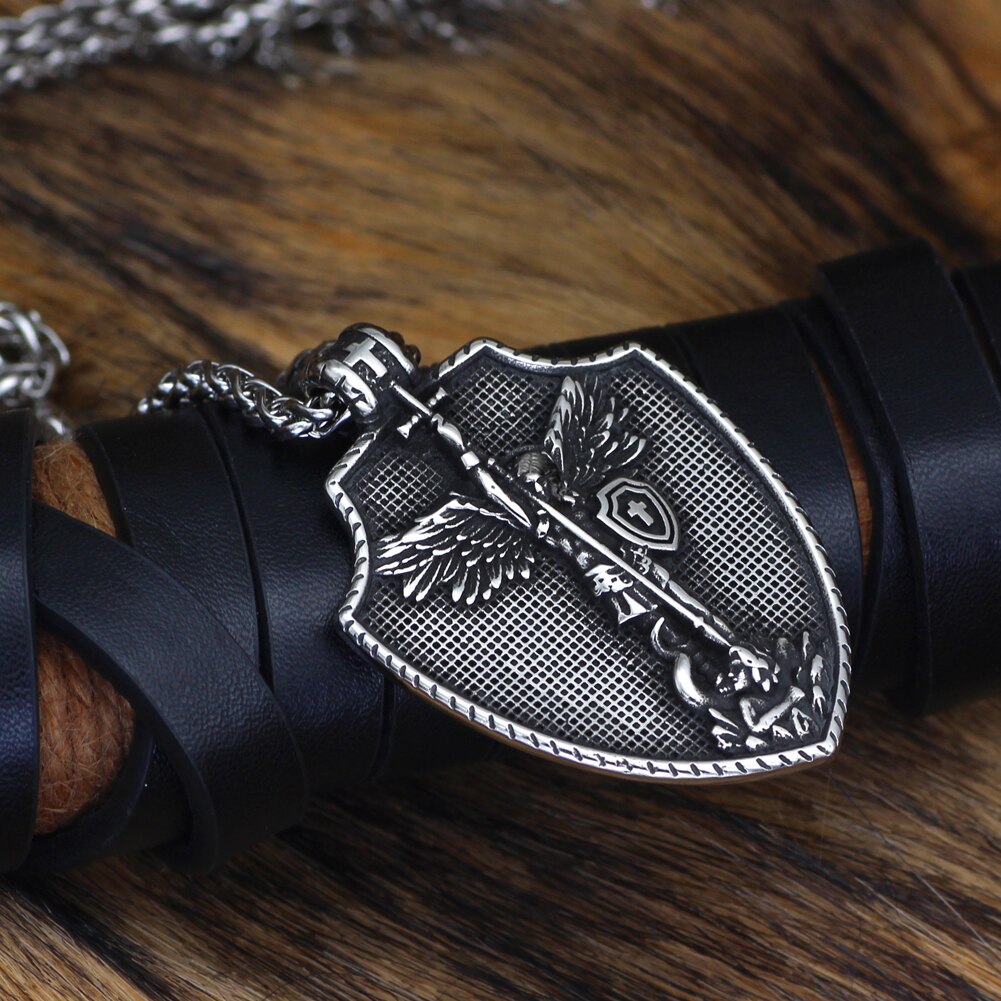 Archangel Cross Shield Necklace