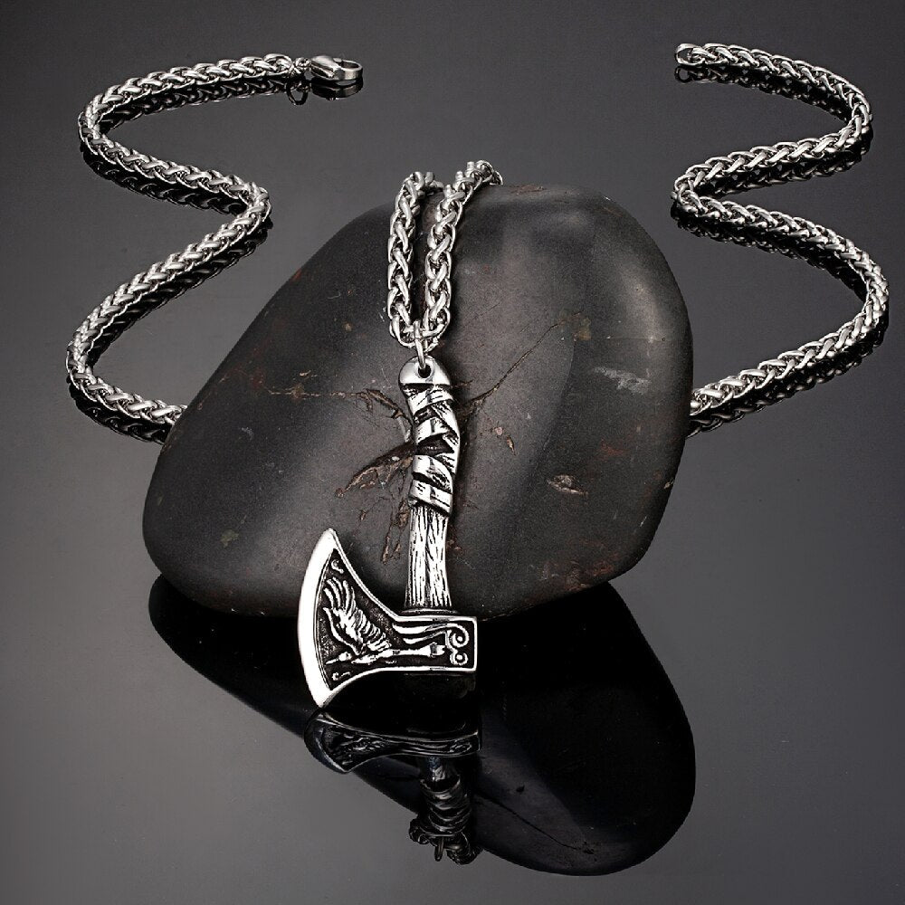 Axes Wolf Stainless Steel Necklace