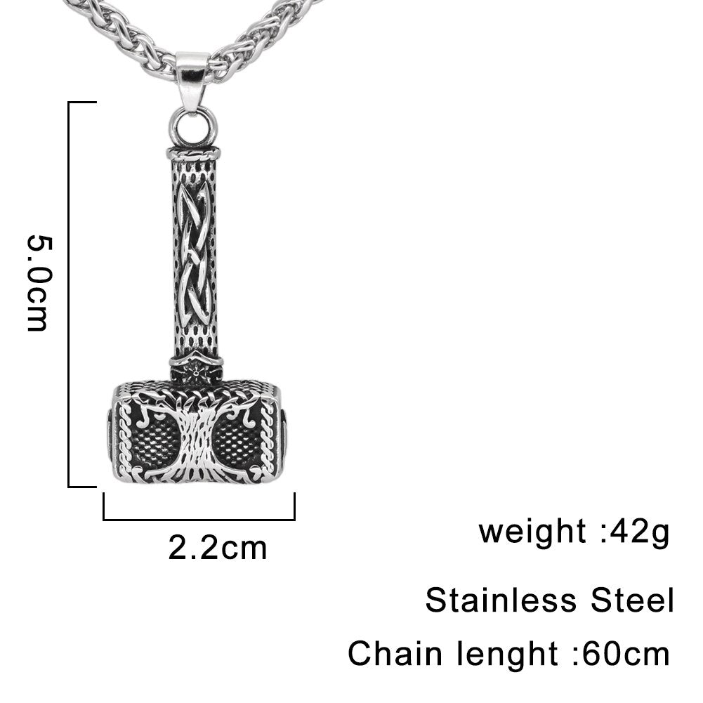 Collier Viking Mjolnir Yggdrasil