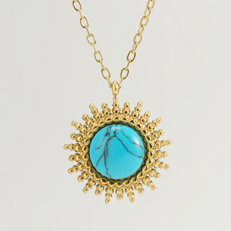 Blue Turquoise Circular Necklace