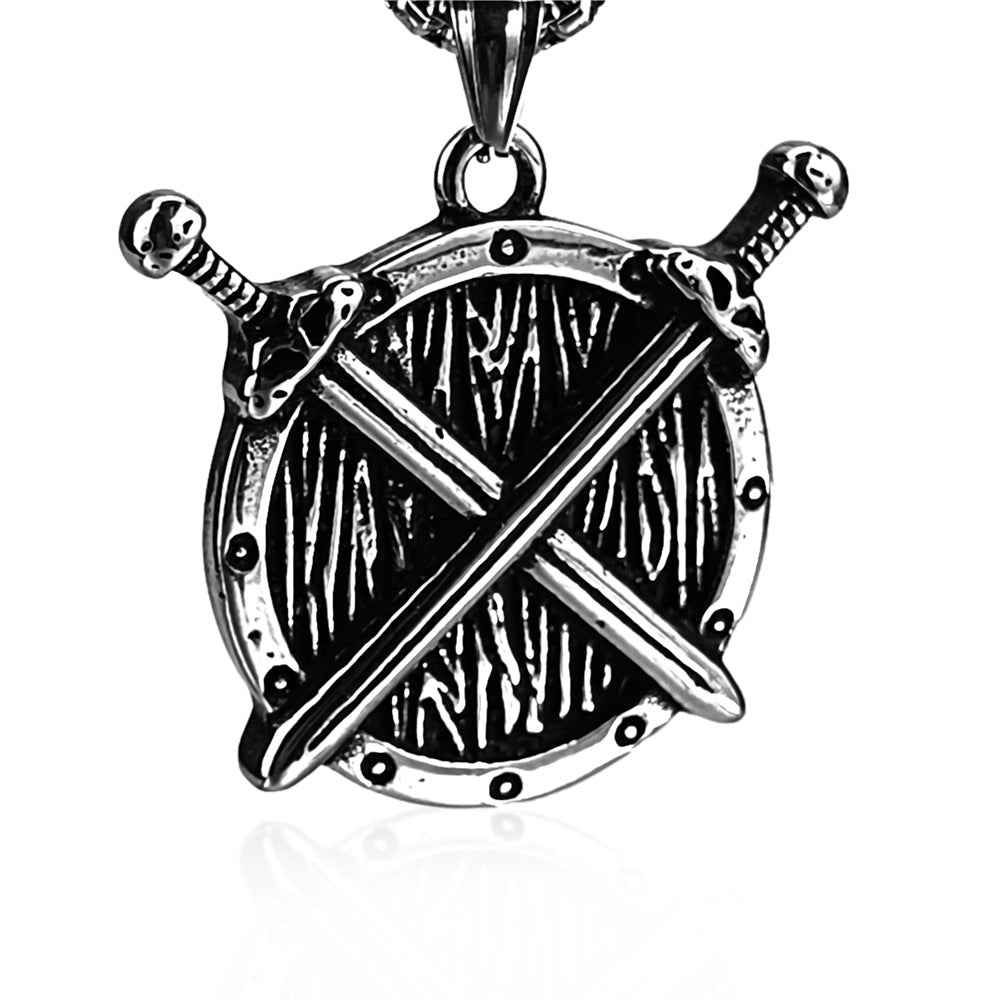 Sword and Shield Warrior Necklace