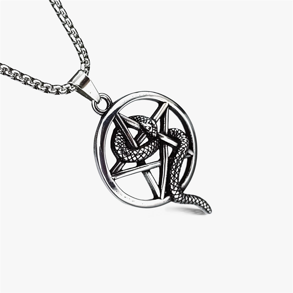 snake and pentagram necklace