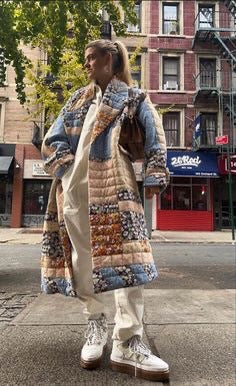 Vintage Quilted Long Coat