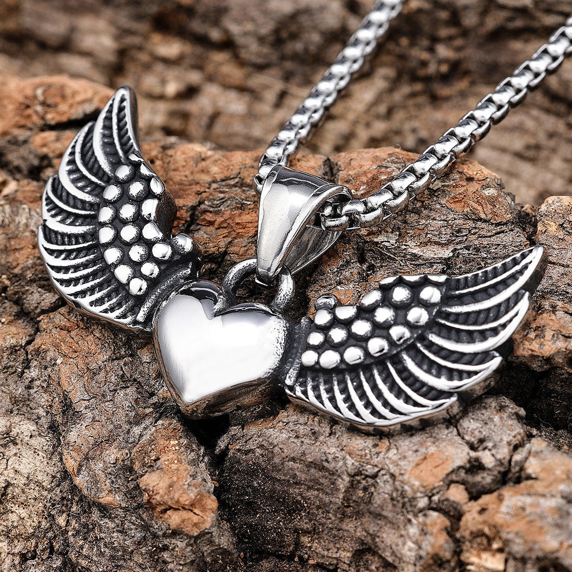 Goth HeartWings Necklace