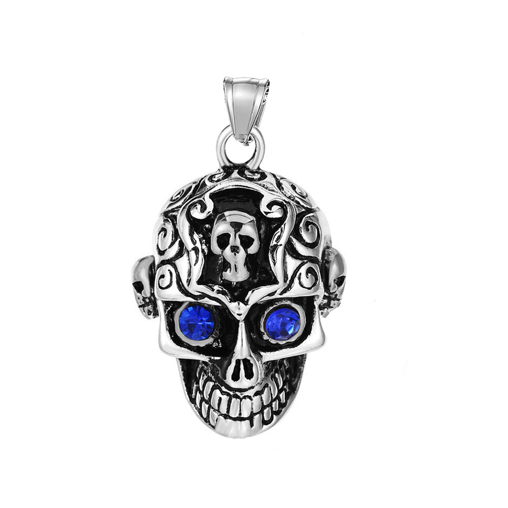 Cast Skeleton Head Jewel Necklace