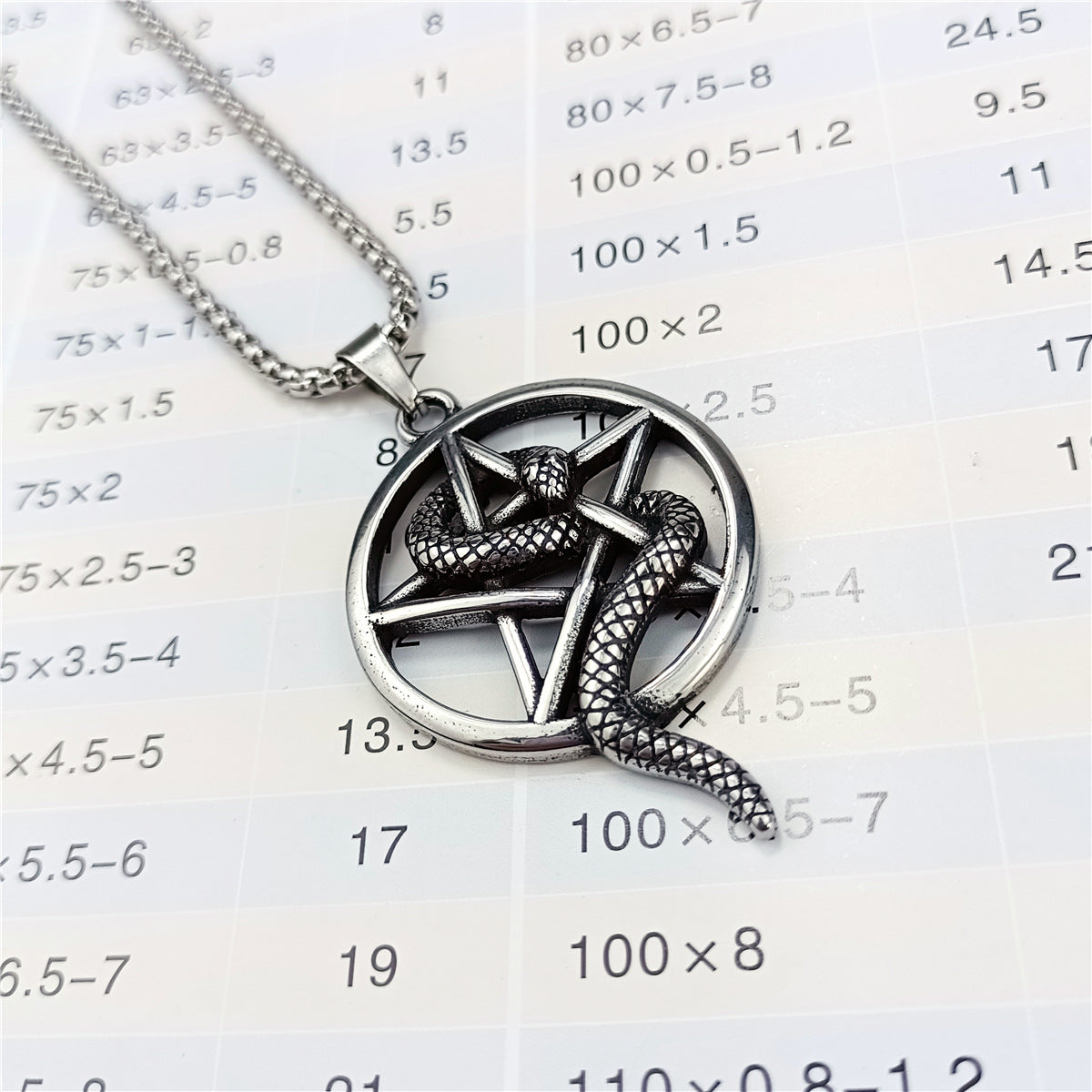 snake and pentagram necklace