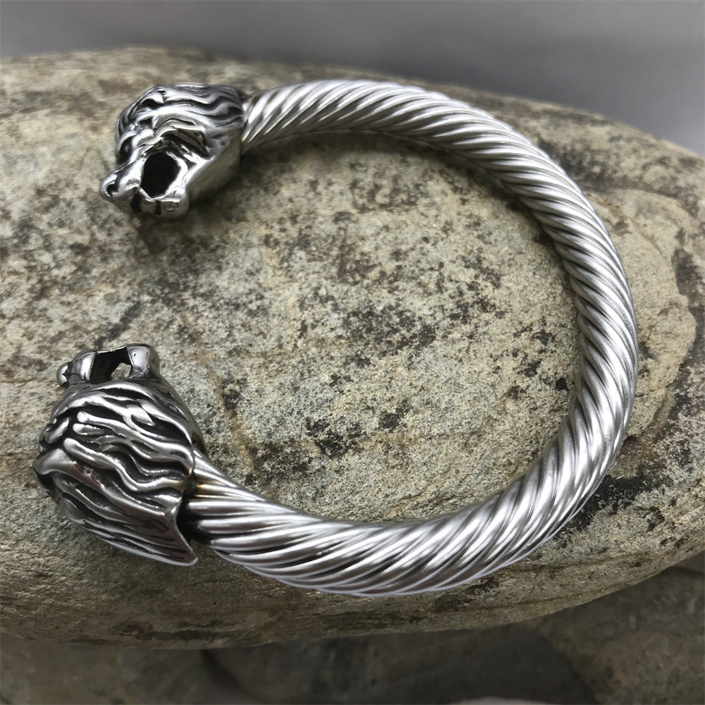 Stainless Steel Lion Head Bracelet