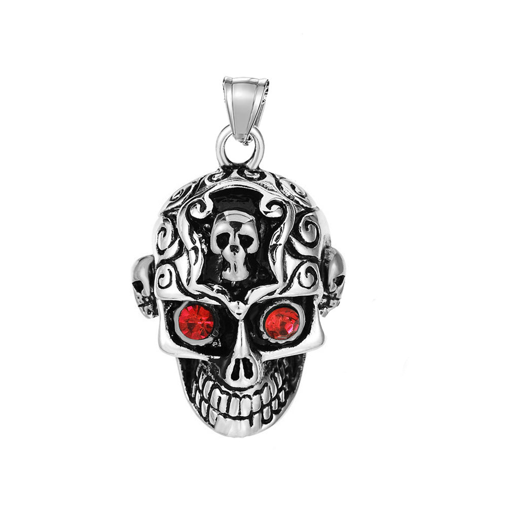 Cast Skeleton Head Jewel Necklace