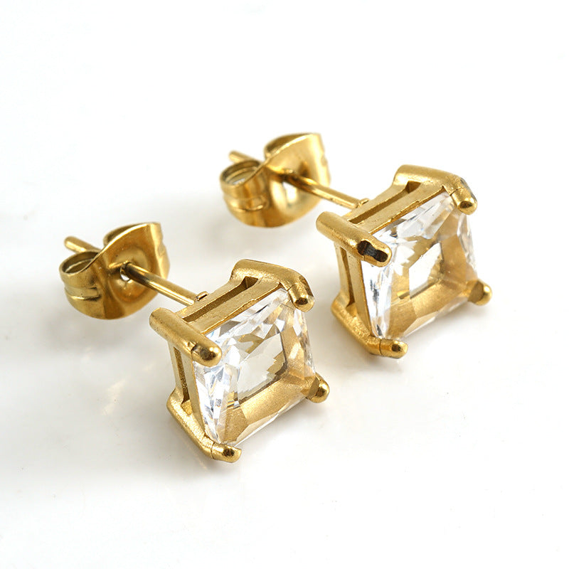 Zircon Inlaid Earring