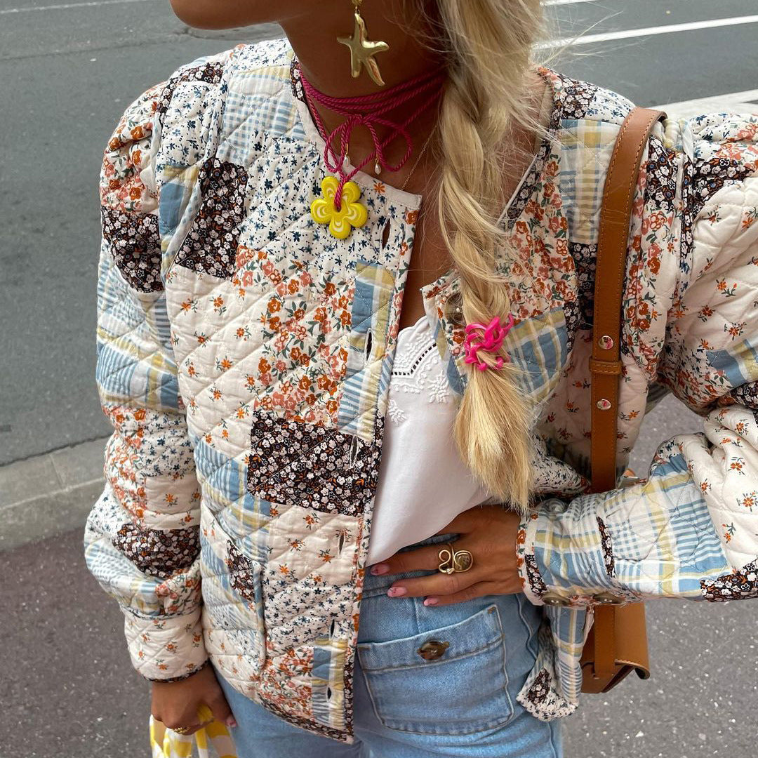 Quilted Small Floral Cotton Jacket