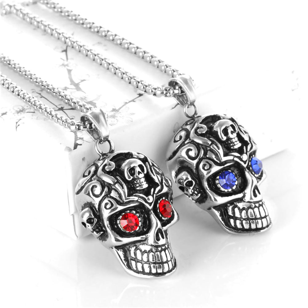 Cast Skeleton Head Jewel Necklace