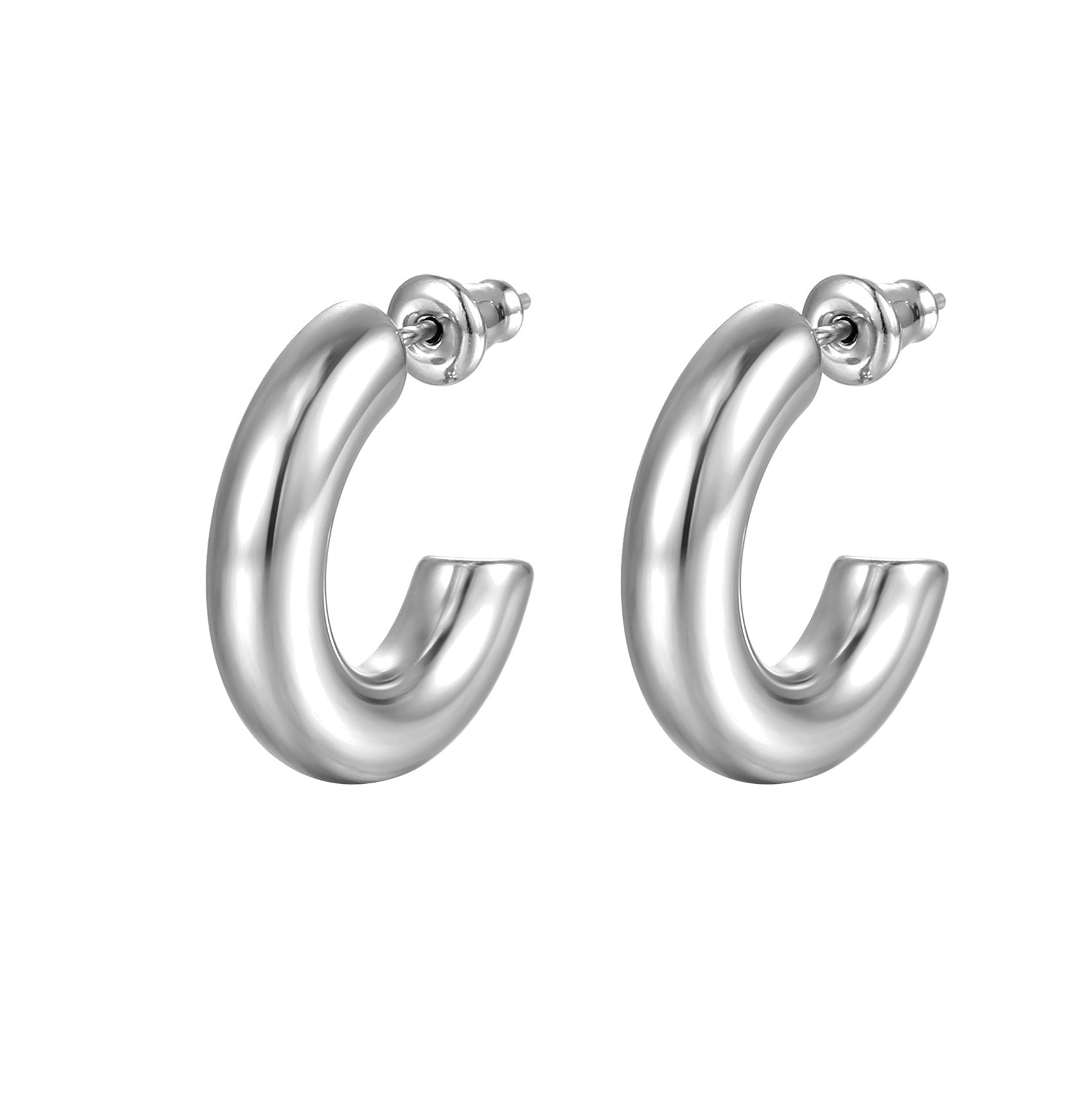 C-shaped Thick Hoop Earring