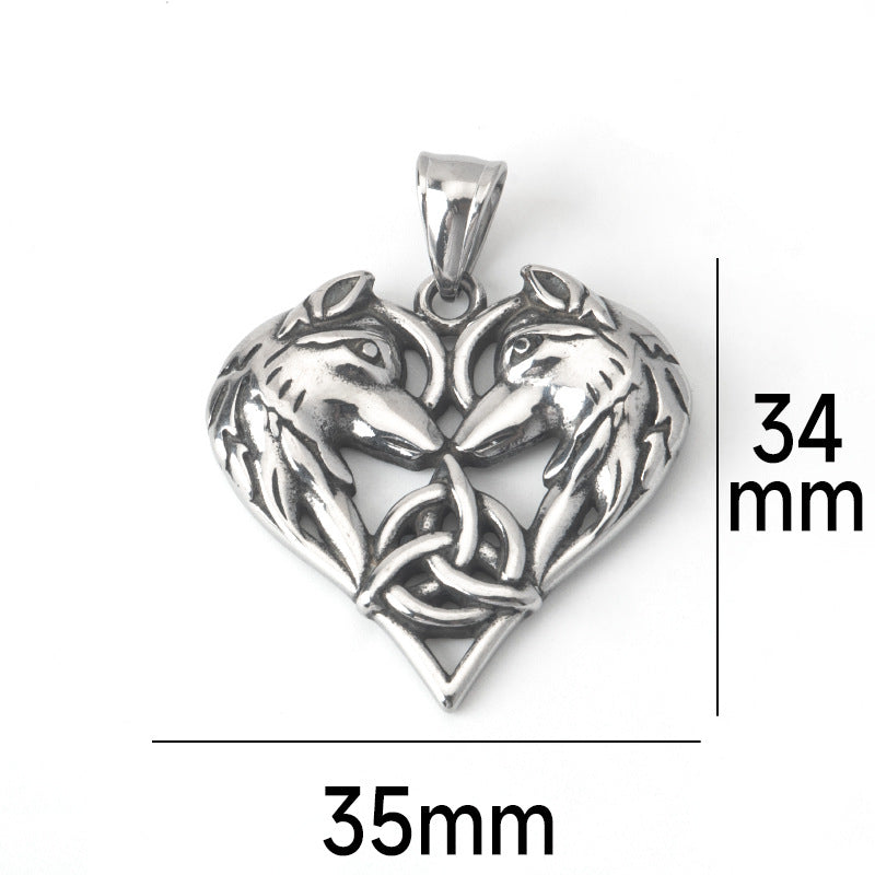 Heart  Wolf  Necklace