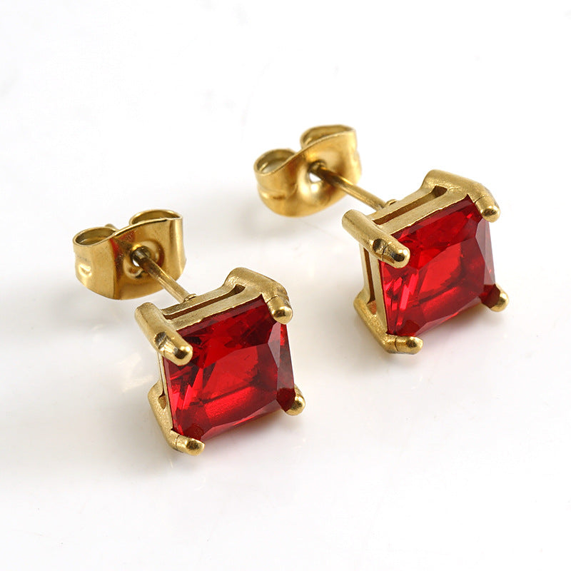 Zircon Inlaid Earring