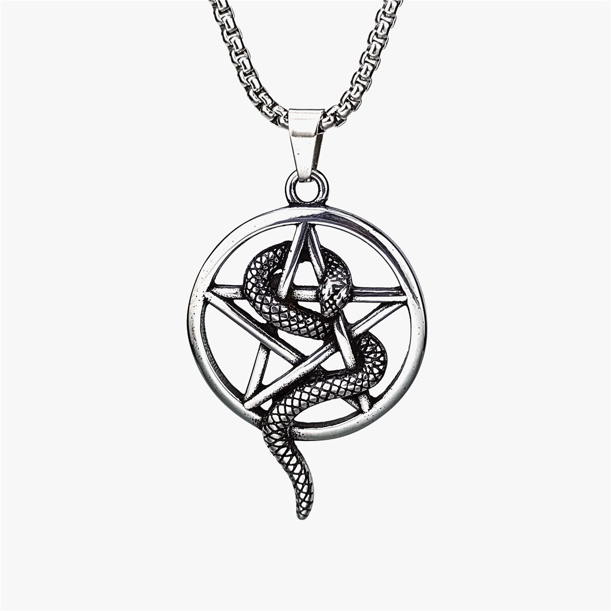 snake and pentagram necklace