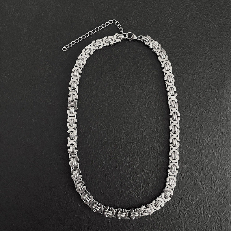 Flat Link Titanium Steel Necklace