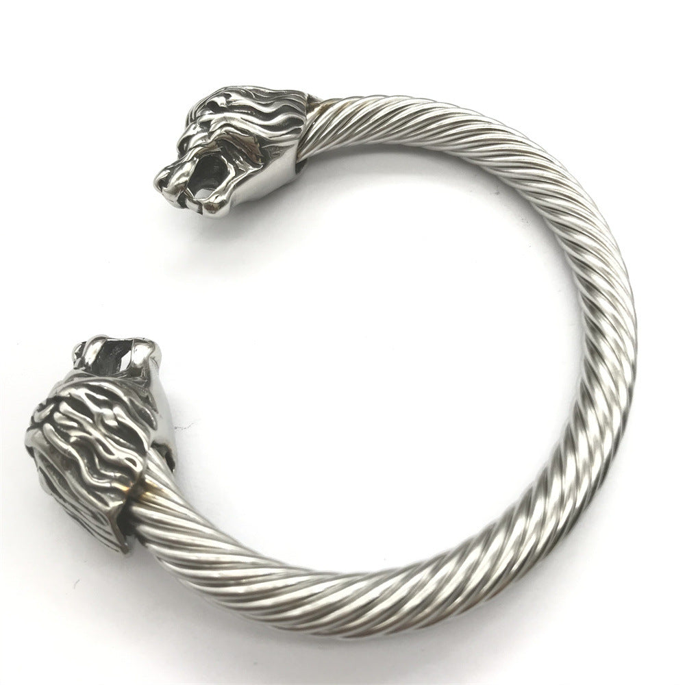 Stainless Steel Lion Head Bracelet