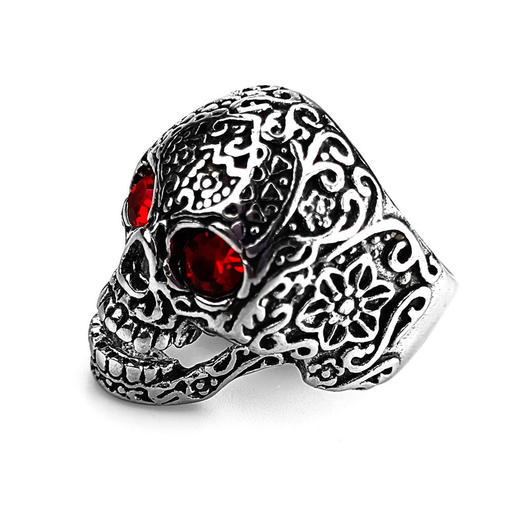 Ruby Skull Ring