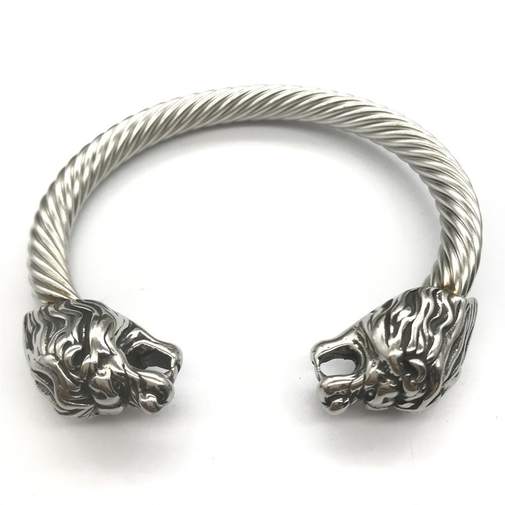 Stainless Steel Lion Head Bracelet