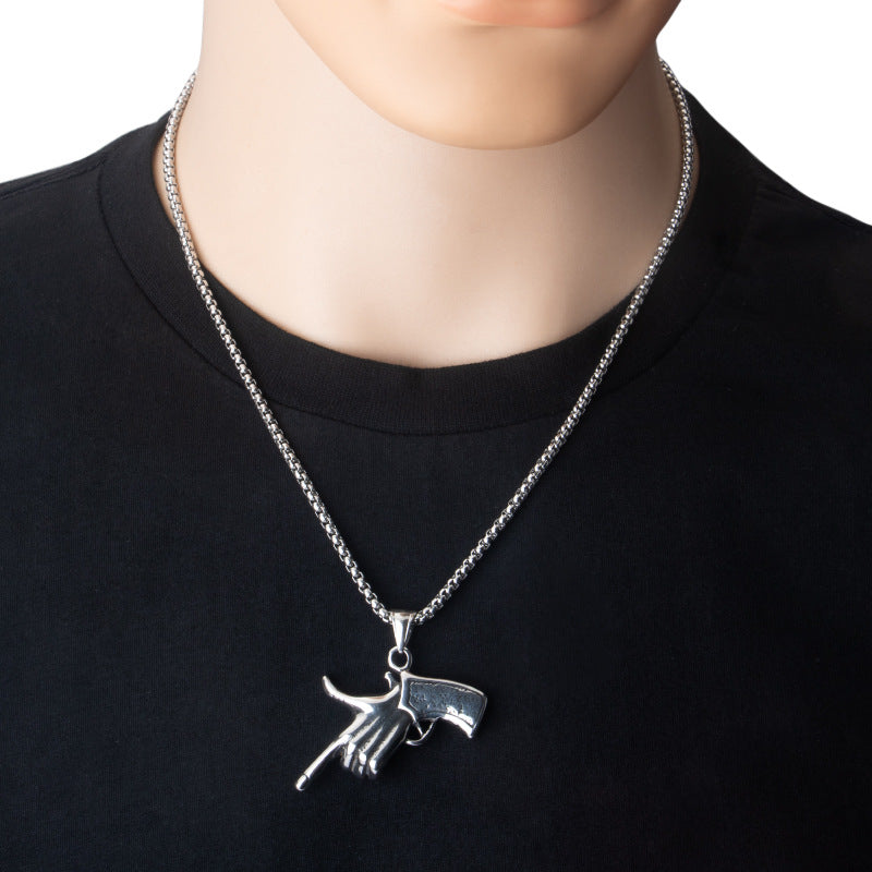 Pistol Pendant  Necklace