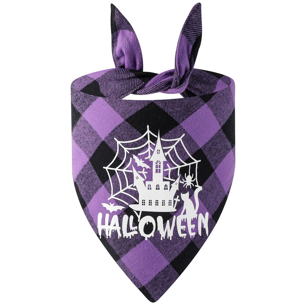 Plaid Luminous Pet Bandanas