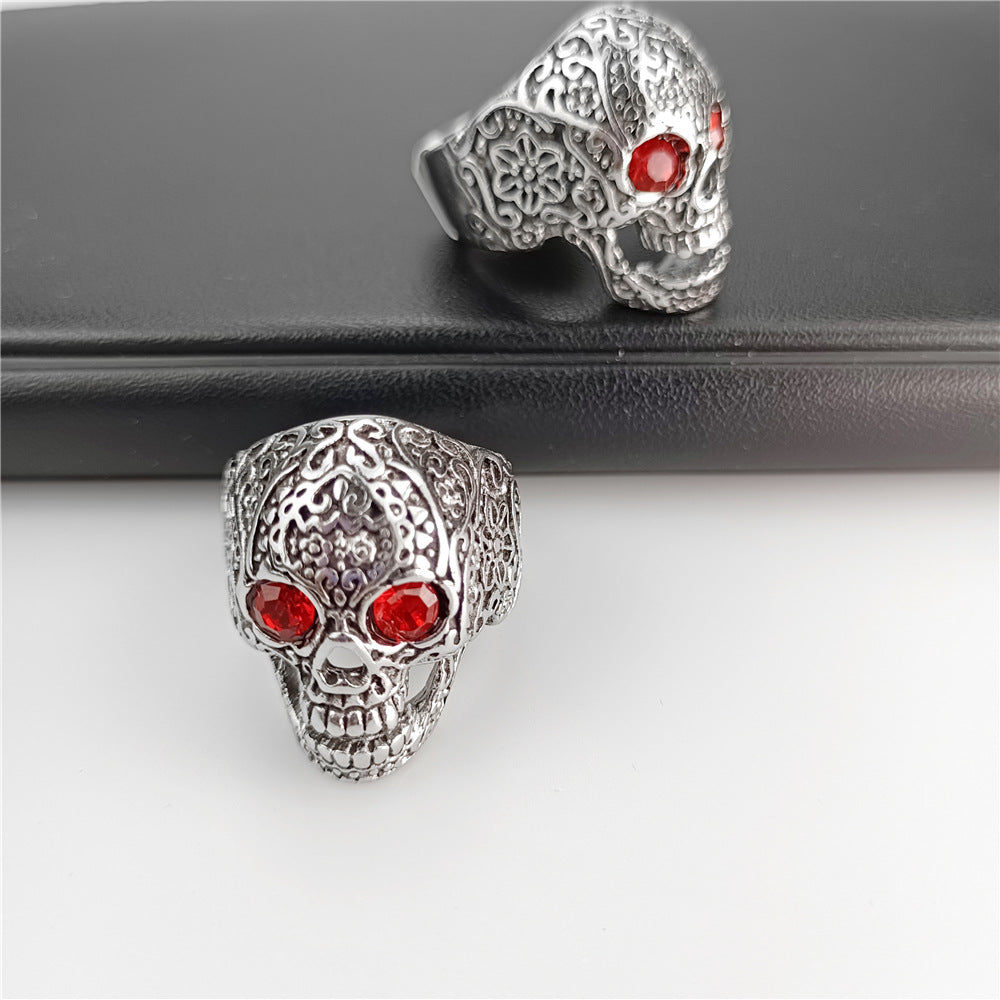 Ruby Skull Ring