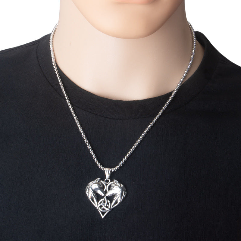 Heart  Wolf  Necklace