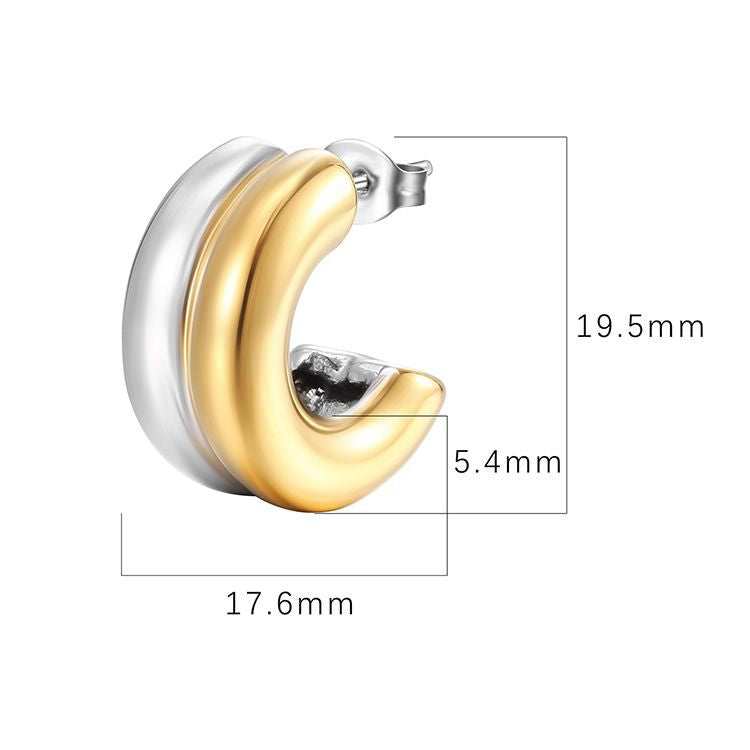 C-shaped Titanium Steel Earring